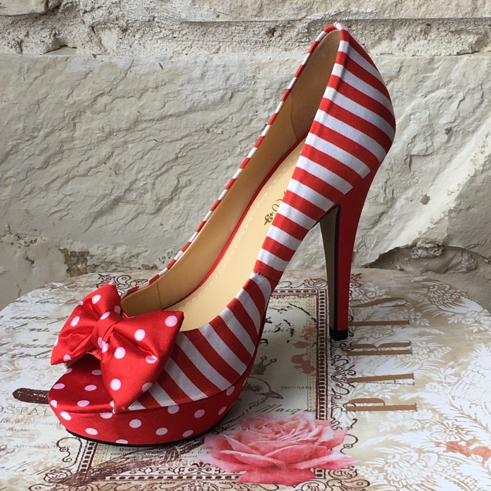 Top Heels Co Jillian Red Peep Toes
